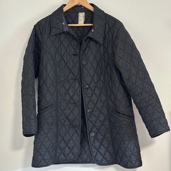 Vintage Jockey | Women’s  Nylon Quilted Barn Jacket Black with Brown Faux Fur - Picture 3 of 11